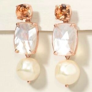 Leona Convertible Pearl Glam Earrings Stella & Dot Wear 3 Ways - 3 in 1! NIB